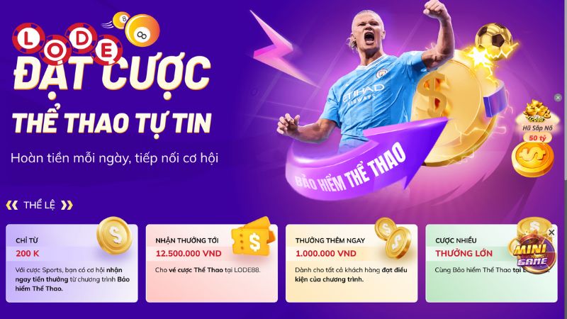 Nhà cái đang thực hiện chính sách bảo hiểm thể thao hoàn tiền theo doanh số cược