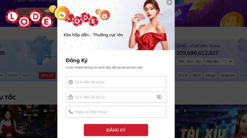 Form điền thông tin cho việc tạo acc hội viên được tối ưu cho ai cũng dễ dàng thao tác
