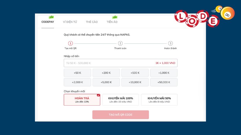 Nạp vốn chơi game qua Codepay nhanh và an toàn