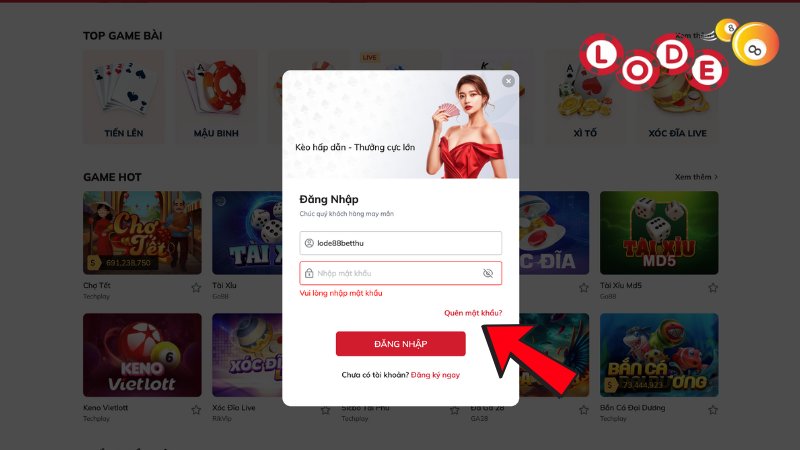 Dùng tính năng “Quên mật khẩu” trên trang đăng nhập